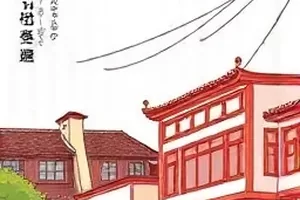 雪落青瓦封面：雪片压住整片青瓦屋顶只余一线炊烟